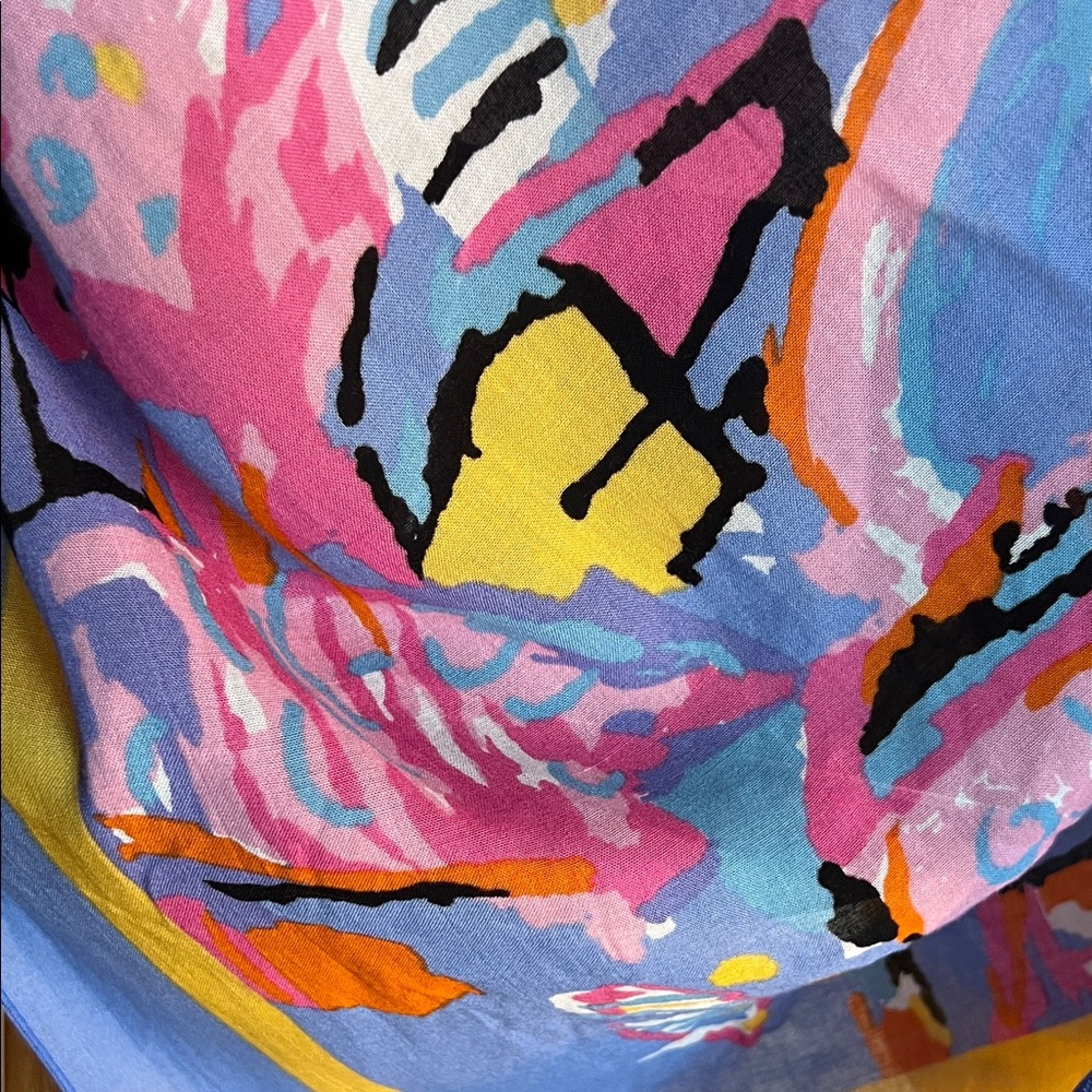 Ken Done rare Colorful Fish Print Scarf XL made in Australia by Done - Picture 4 of 9
